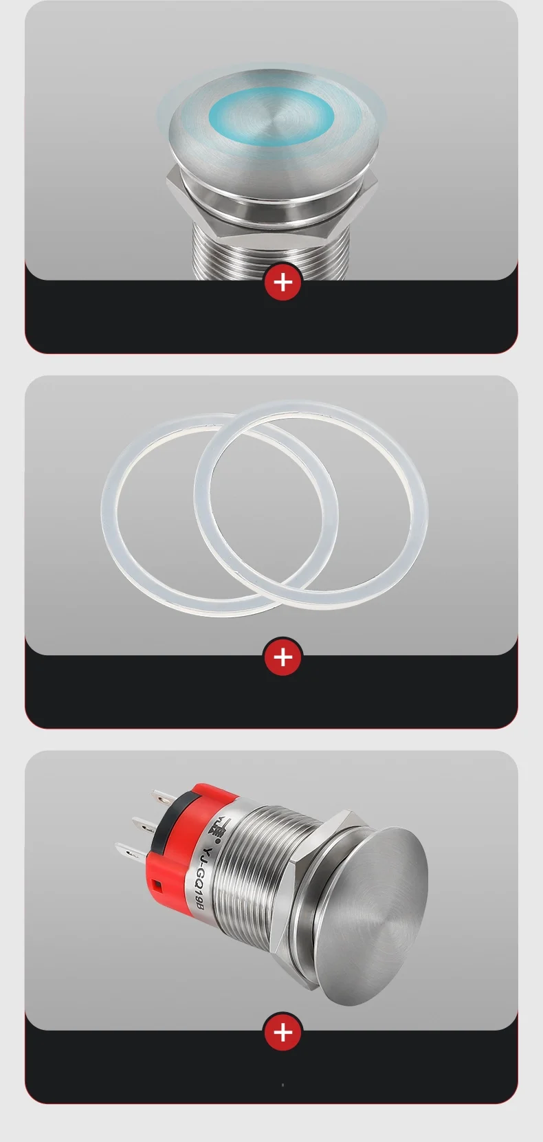 Mushroom Type Colour Metal Push Button Switch Mushroom Type Colour Metal Push Button Switch